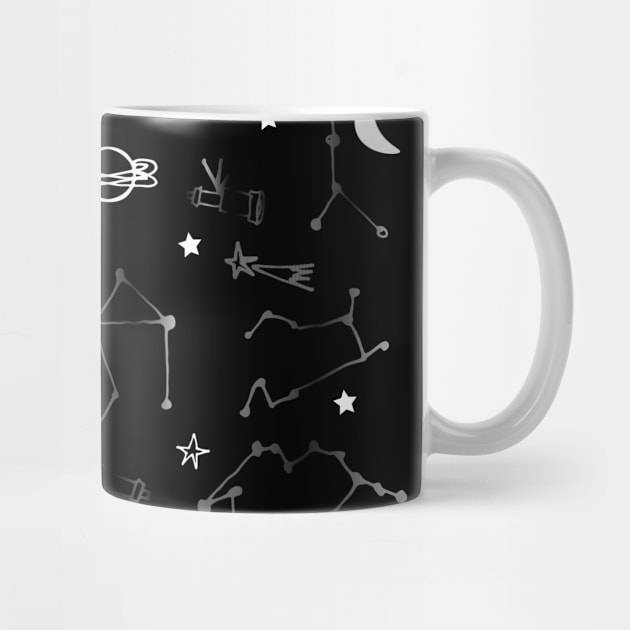 Astrology Pattern Black by bruxamagica